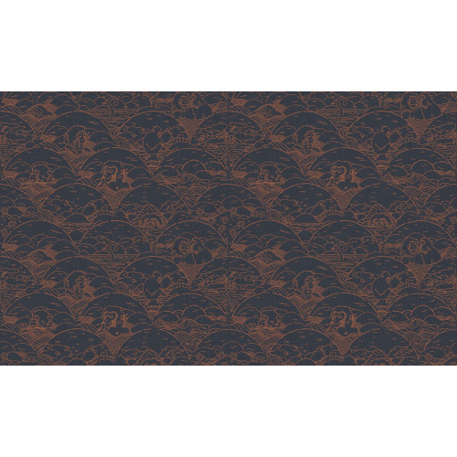 Moooi Wallcovering Tokyo Blue - Indigo Macaque MO3000 Copper