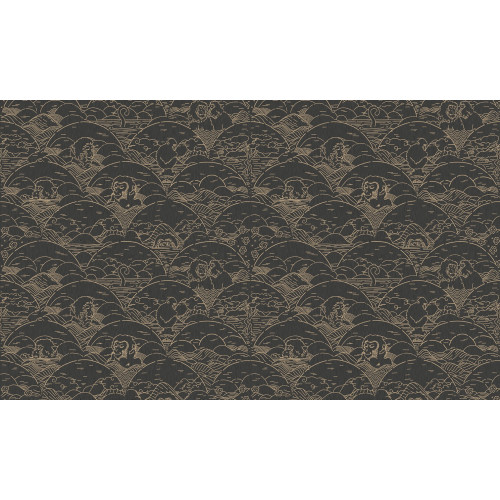 Moooi Wallcovering Tokyo Blue - Indigo Macaque MO3001 Ivory