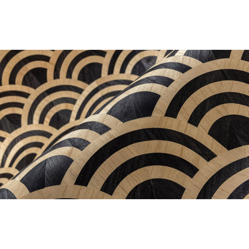 Moooi Wallcovering Tokyo Blue - Lucky O's MO3040 Birch & Black